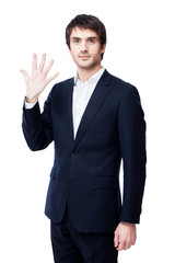 Young businessman isolated on white