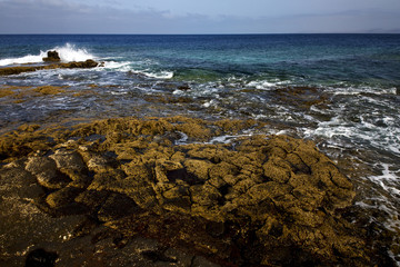 rock stone sky cloud beach   lanzarote spain