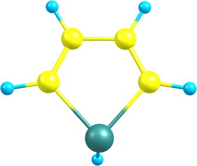 Molecular structure of arsole on white background