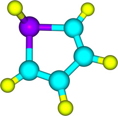 Molecular structure of arsole on white background