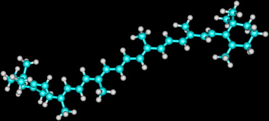 Carotene molecule on black