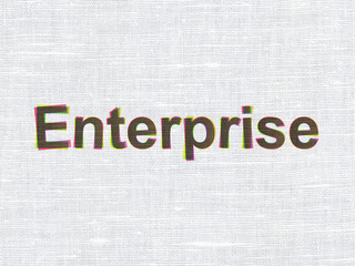 Business concept: Enterprise on fabric texture background