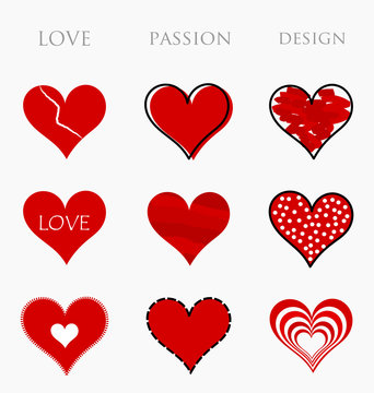 Love, passion and design hearts