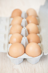 Ten eggs in carton