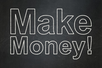 Obraz premium Finance concept: Make Money! on chalkboard background