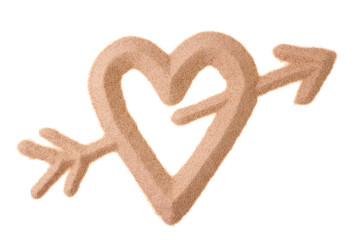 sand sculptured sign of love - 60385657
