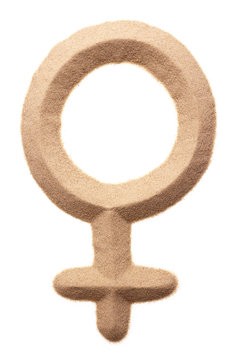 sand sculpture of male sign