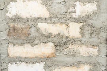 brick wall with cement mortar