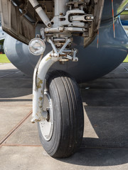 Front landing wheel of a plane