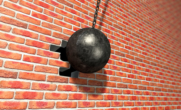 Wrecking Ball Hitting Wall