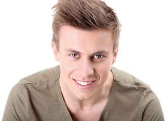 Obraz premium Portrait of handsome young man isolated on white