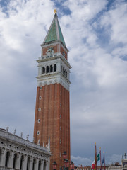 Fototapeta na wymiar Campanile belltower on Saint Mark's Square in Venice