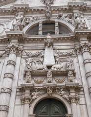 Fototapeta na wymiar Facade of the San Moise Church in Venice, Italy which is dedicat
