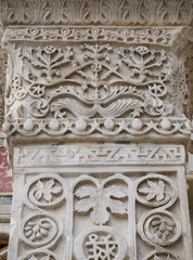Intricately carved column
