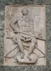 Bas-relief of warrior saint