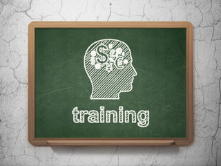 Education concept: Head With Finance Symbol and Training on