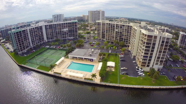 Waterfront condominium with a pool