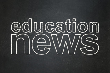 News concept: Education News on chalkboard background