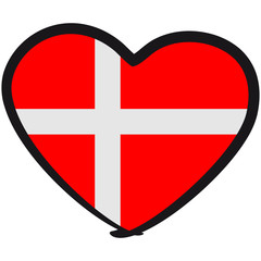 Denmark Danmark Heart Logo