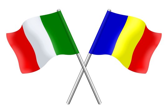 Bandiere: duetto Italia Romania