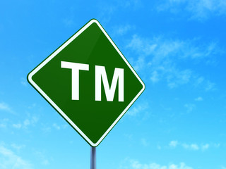 Law concept: Trademark on road sign background