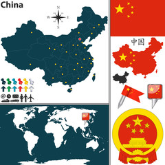 Fototapeta premium Map of China