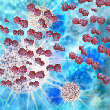 Lung cancer cells - 3d Rendering