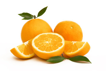 Oranges Isolated On White Background