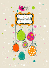 Template Easter greeting card, vector
