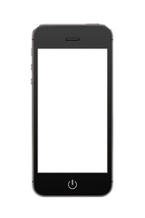 Black iphone smartphone with blank screen mockup