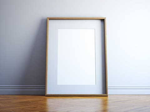 blank wood picture frame
