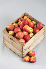 Wooden crate with apples