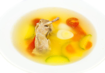 soup made of vegetables on a table in a restaurant