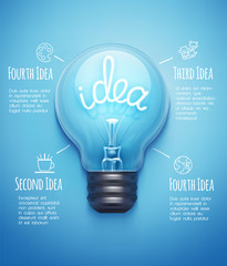Creative design template with light bulb