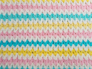 Pastel colored wool in close up