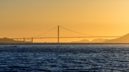 Fototapeta na wymiar Golden Gate bridge sunset in San Francisco California