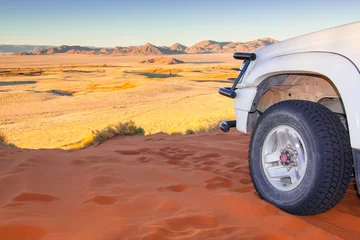 Foto auf Acrylglas Sandige Wüste desert drive