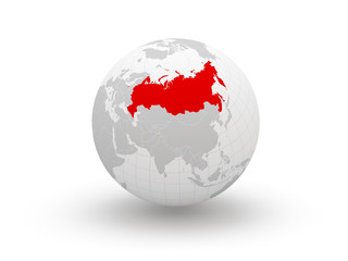 Globe. 3d. Russia.