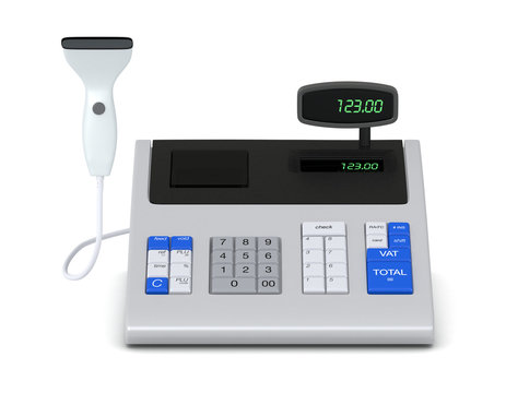 cash register and barcode reader
