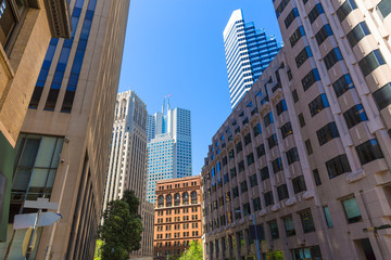Fototapeta na wymiar San Francisco downtown buildings in California