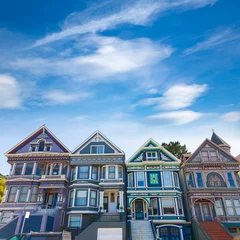 Fotobehang San Francisco Victorian houses in Haight Ashbury California © lunamarina