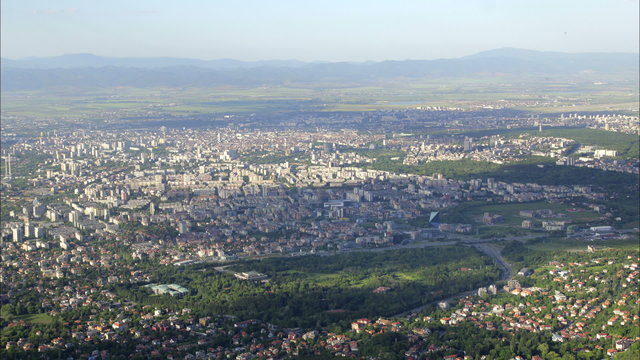 Bulgaria Sofia city timelapse high angle