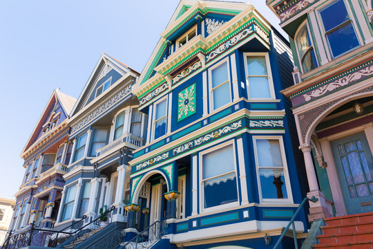 San Francisco Victorian houses in Haight Ashbury California