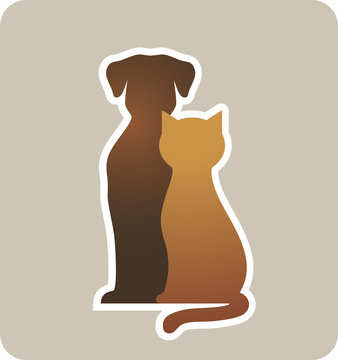 dog and cat silhouettes