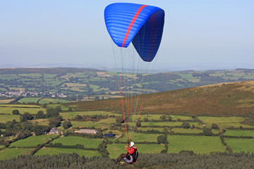 paraglider over Dartmoor