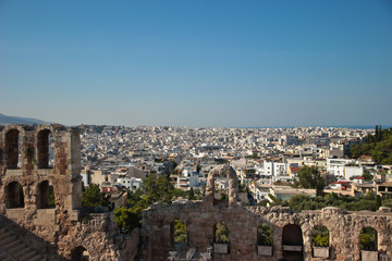 Fototapeta na wymiar Panoramic view of Athens from Acropolis
