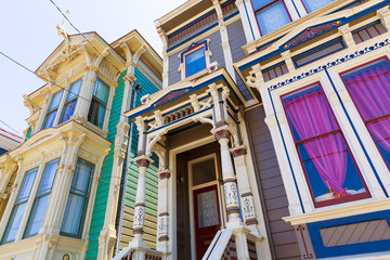 San Francisco Victorian houses in Pacific Heights California