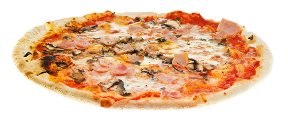 italian pizza with mushrooms and ham