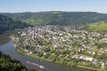 Aerial view of Traben-Trarbach at the river Moselle in Germany