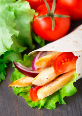 Chicken kebab wrap